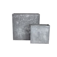 2 Set Rectangle Pots Grey