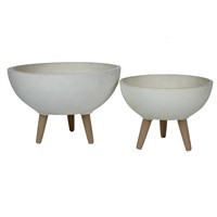 2 Set Dish Pot White- Legs
