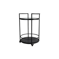 Tech Trolley-Blk P/Coat Blk H Marble Clear Glass