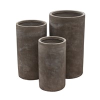 3 Set Cylinder Pots Sand