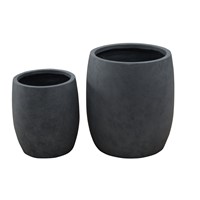 2 Set Round Pots Grey