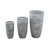 3 Set Tapered Cylinder Pots Grey
