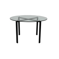 Reflective Dining Black-Round-Clear glass